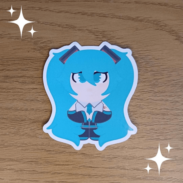 Hatsune Miku Chibi Sits Stickers