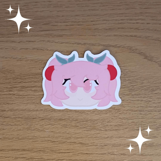 Sakura Hatsune Miku Chibi Head Sticker