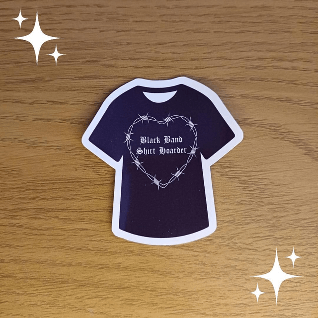 ♡Final Stock♡Black Band Shirt Hoarder Sticker