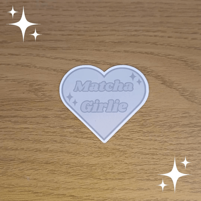 Matcha Girlie Heart Sticker