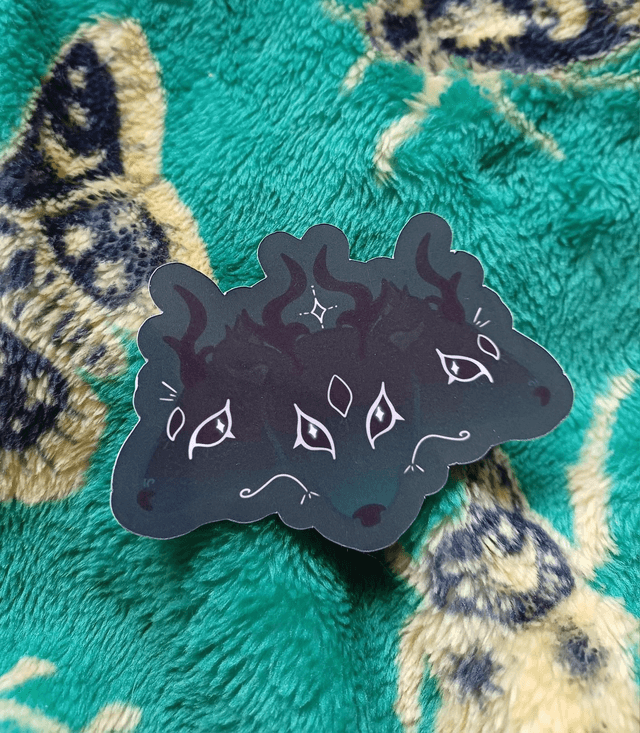 Three-Headed Celestial Deer Sticker