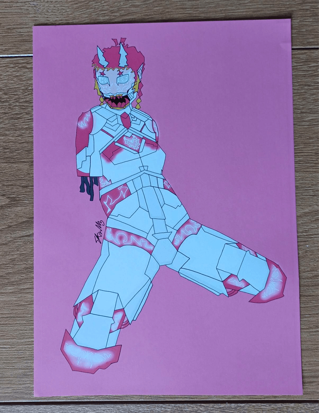 Pink Mecha Demon A5 Art Print