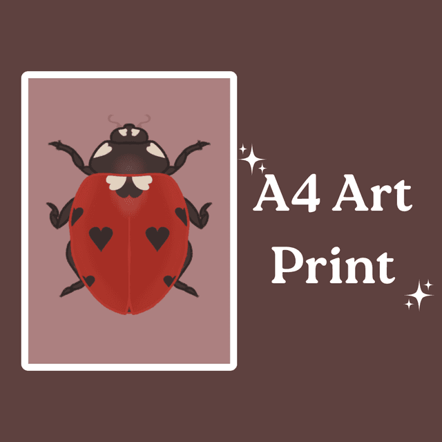 Lovebird Ladybird A4 Art Print
