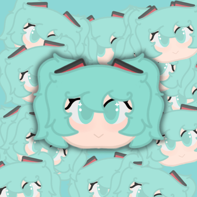 Hatsune Miku Chibi Head Sticker