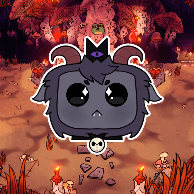 Cult Of The Lamb Chibi Goat Head Sticker
